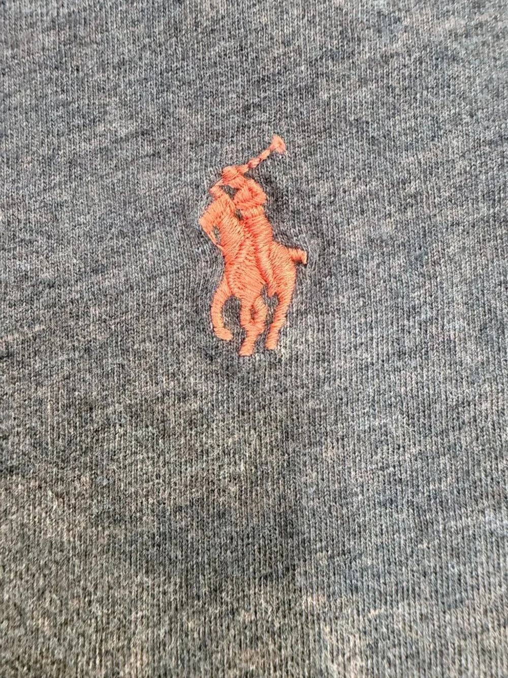 Polo Ralph Lauren 100% Cotton Olive Green Heathered Orange Pony Logo Tee Medium